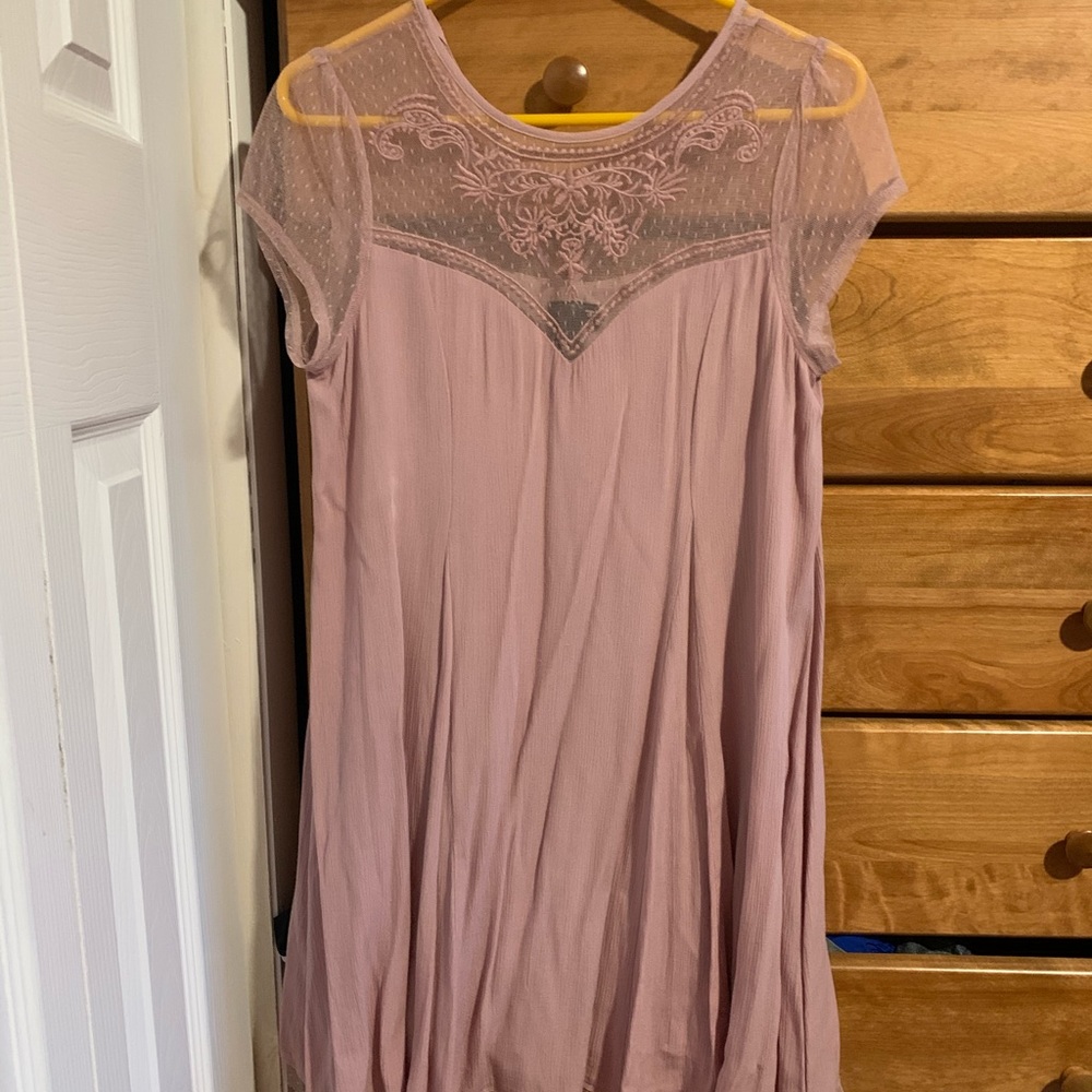 Pink lace minidress